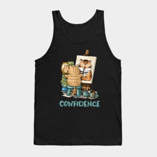 Cat Confidence Self Portrait Tank Top